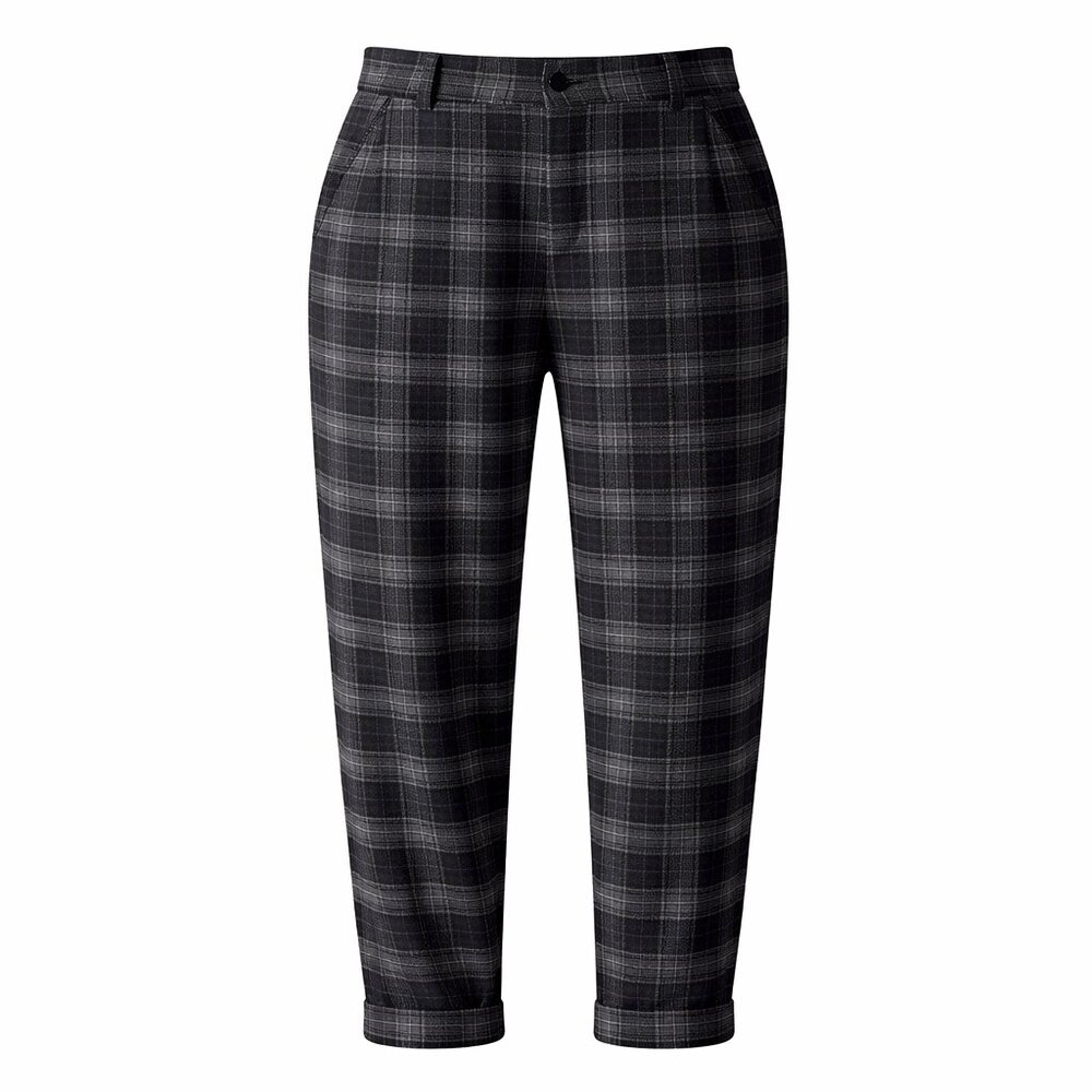 Garage Black Gray Plaid Pants Pull On Relaxed Fit Grunge Y2K Small